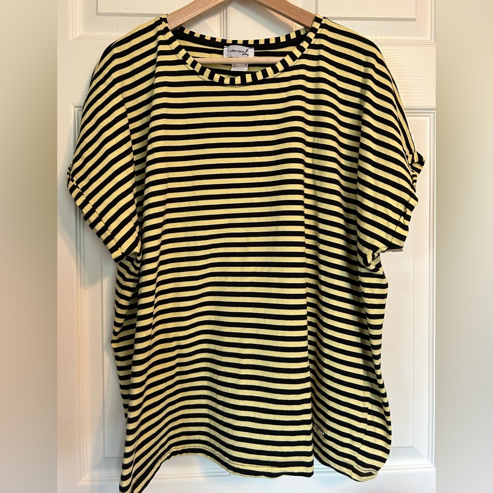 Collection L Striped Short Sleeve Top